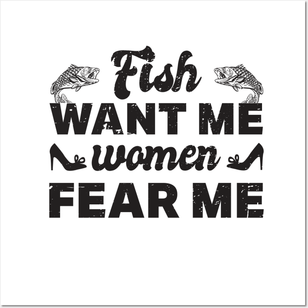 fish want me women fear me Wall Art by Spreadlove